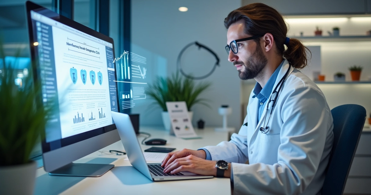Dentista usando IA para gerar conteúdo de SEO 