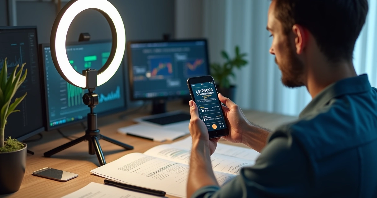 Perfil de contabilidade produzindo conteúdo em rede social 