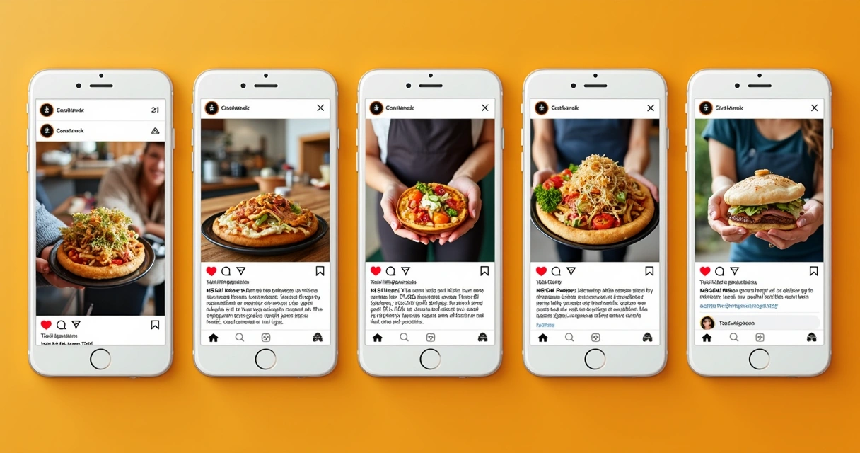 Montagem de posts de delivery para Instagram e Facebook 