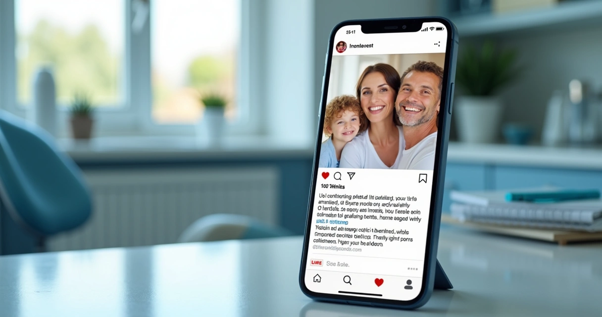 Publicação de dentista em redes sociais mostrando depoimentos de pacientes