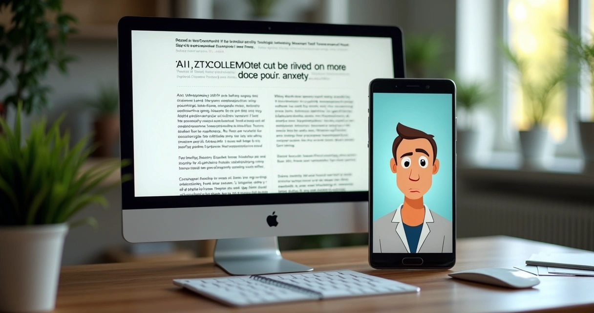 Artigos e vídeos sobre psicologia em tela de computador e smartphone 