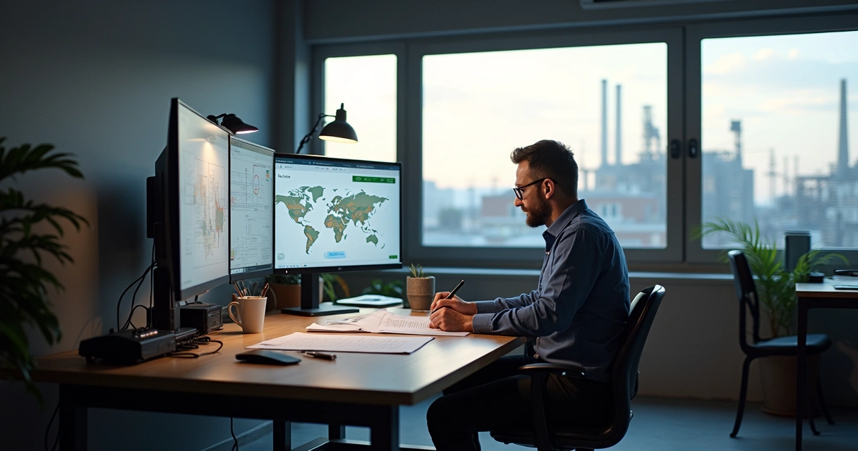 Profissional desenvolvendo conteúdo técnico para indústria em Viçosa 