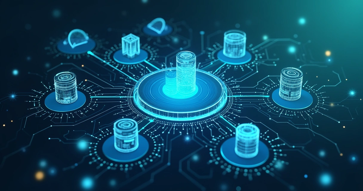 Ilustração de múltiplos canais conectados por fluxos de dados 