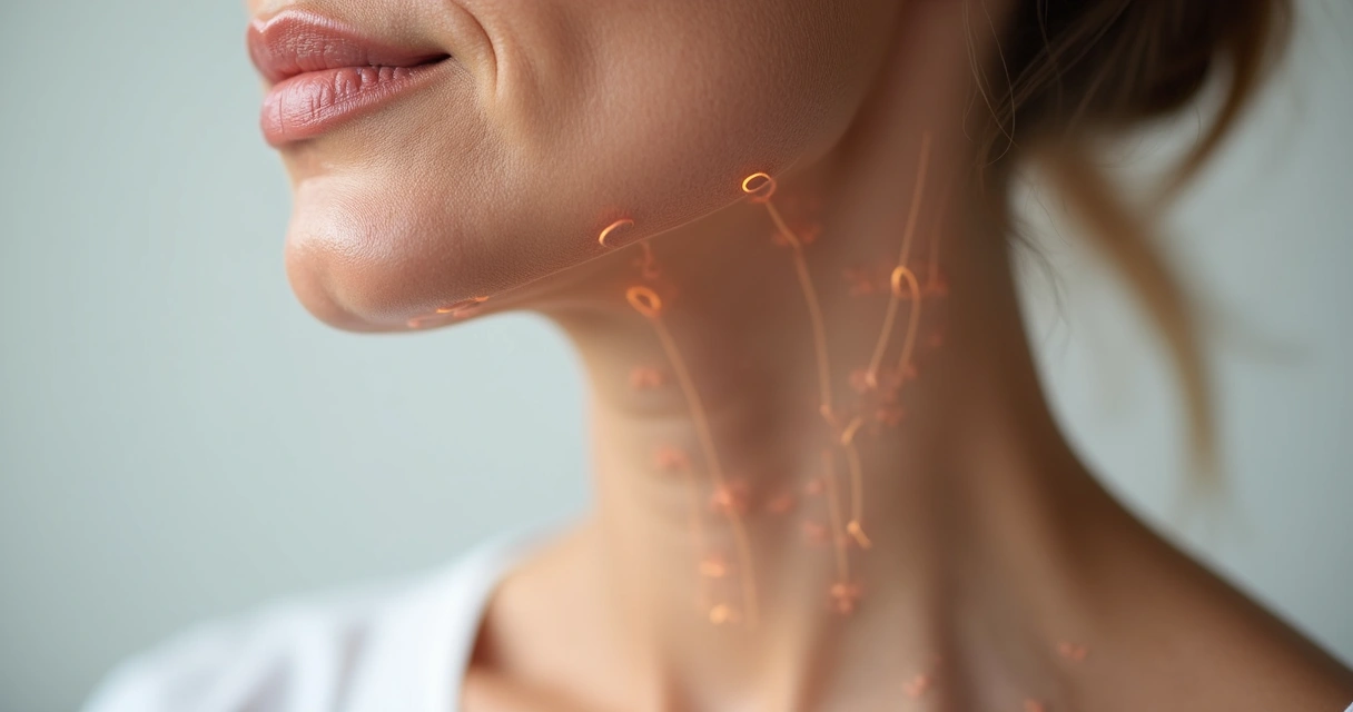 Área do pescoço feminino destacando o contorno cervical e marcas de envelhecimento 