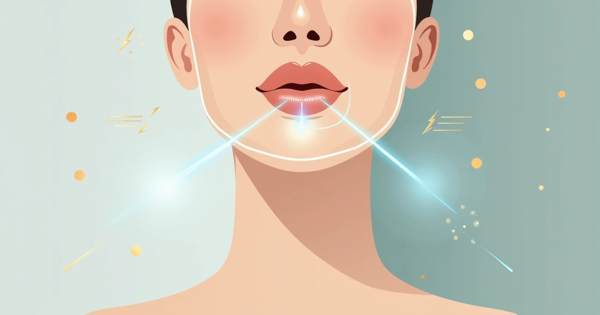 Ilustração de contorno facial com foco na região da papada 