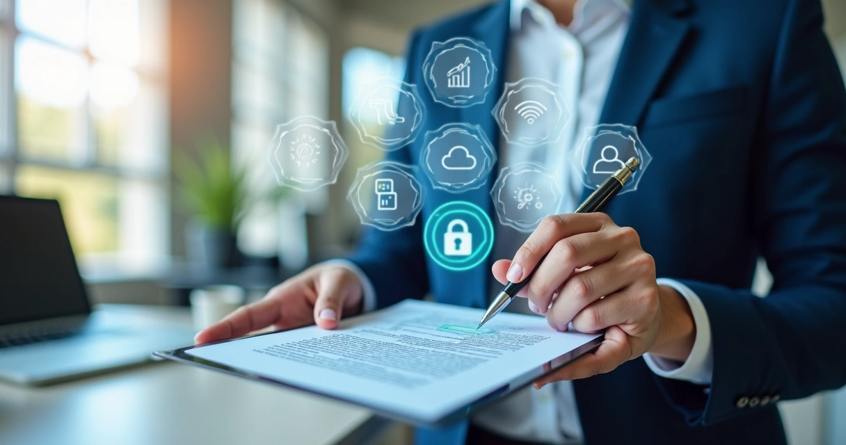 Digital contract signing on tablet 