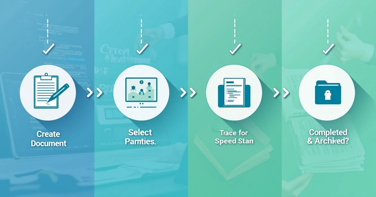 Visual workflow of automated contract signing process 