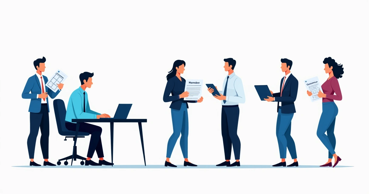 Manager discussing employment status with team 