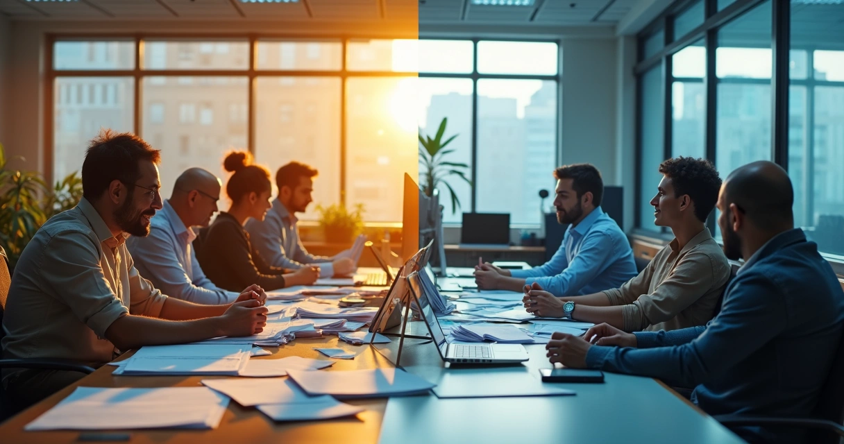 Duas imagens lado a lado mostrando diferença antes e depois da solução 