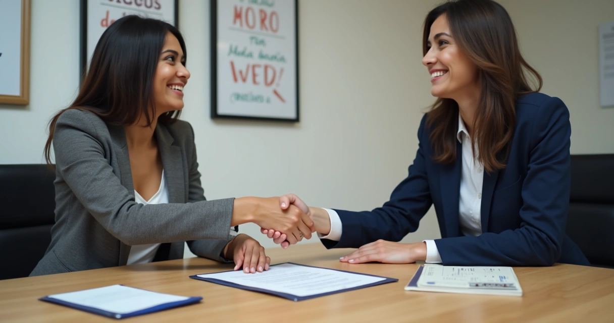 Assinatura de contrato de trabalho em microempresa entre gestor e novo funcionário 