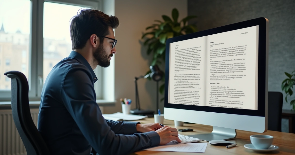 Profissional escrevendo conteúdo para ebook 