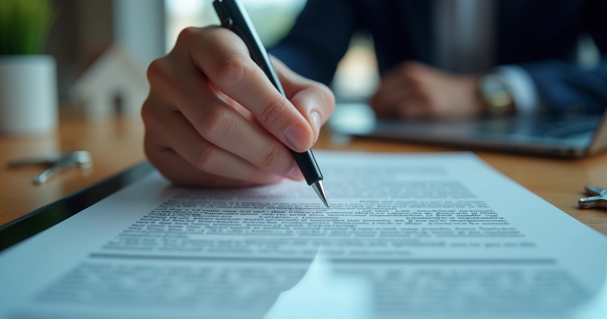 Assinatura digital de contrato imobiliário na tela de computador