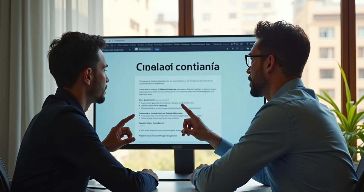 Pessoa analisando contrato digital de locação de imóvel em computador
