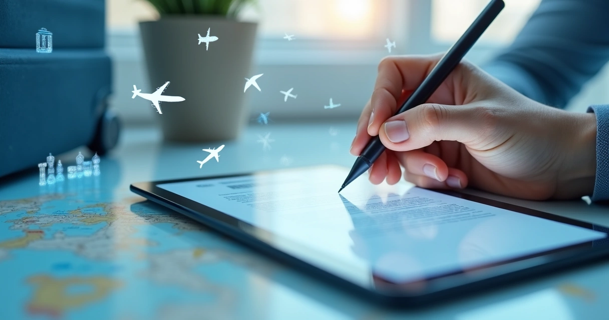 Assinatura digital sendo feita em tablet 