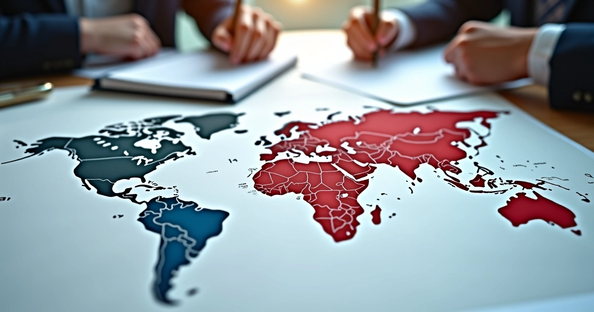 Mapa com áreas coloridas mostrando território de exclusividade sendo destacado em vermelho 