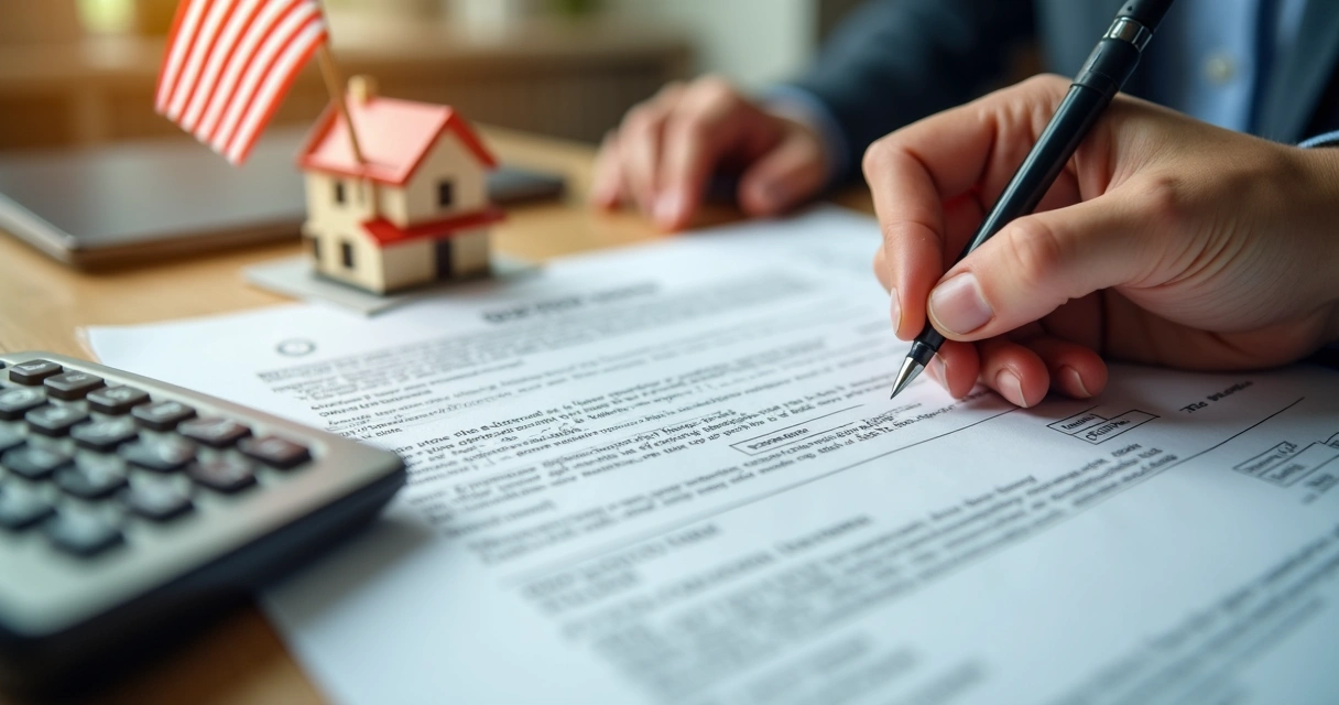 Assinatura de contrato de financiamento imobiliário nos Estados Unidos