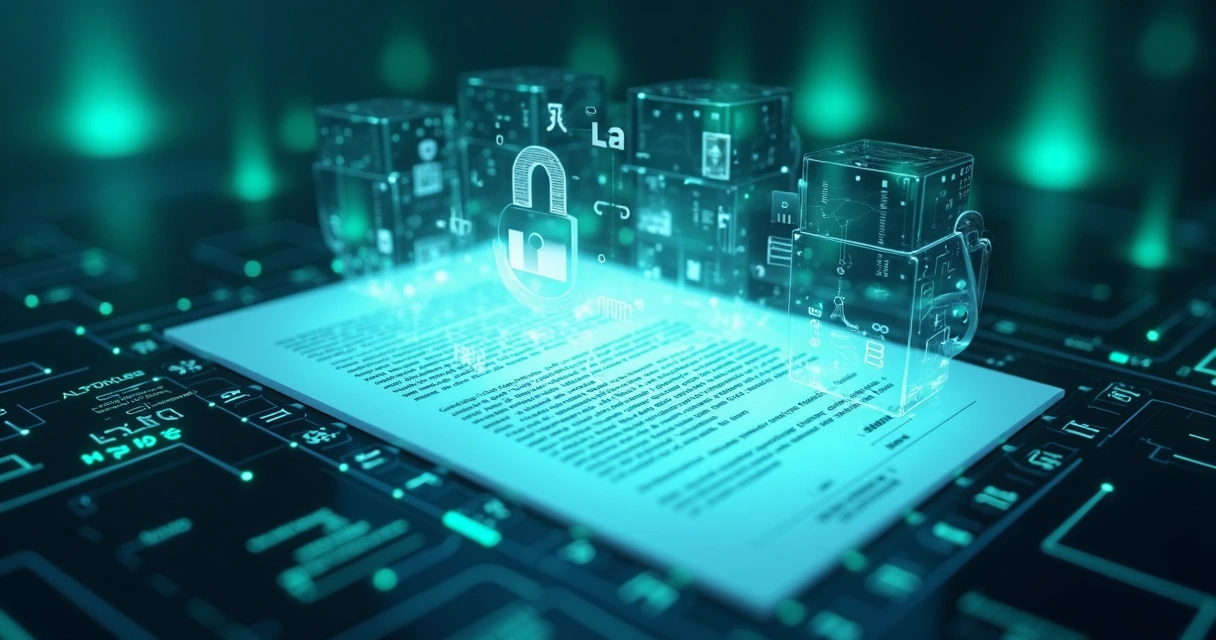 Representação visual de contrato inteligente conectado à blockchain 