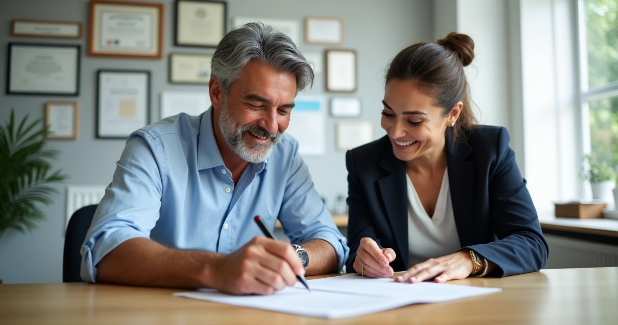 Empreendedor MEI assinando contrato de seguro