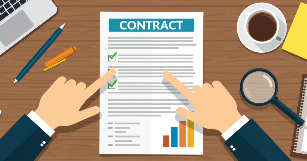 Assinatura de contrato de marketing com análise detalhada 