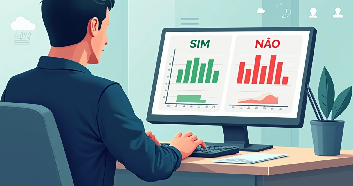 Pessoa usando computador para comprar contratos Sim ou Não 