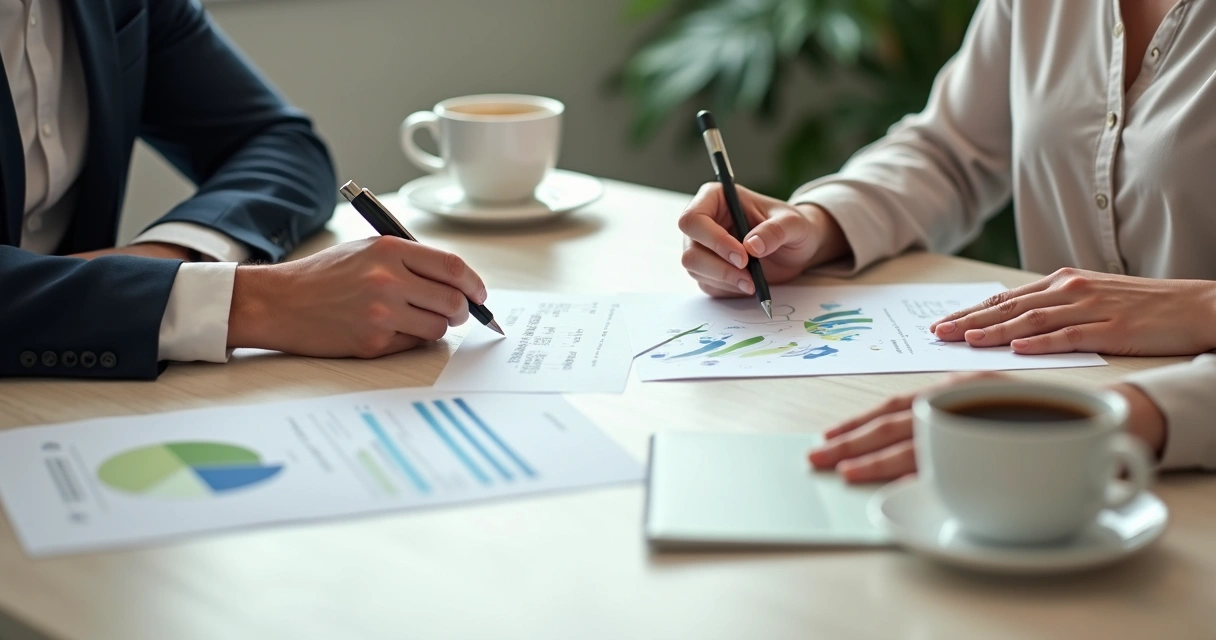 Assinatura de contrato social entre sócios em uma mesa 