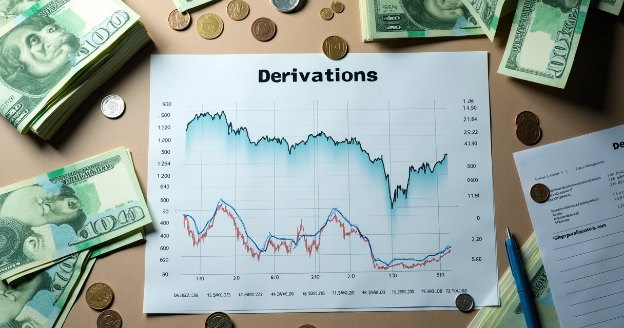 Contrato de derivativos com moedas e gráficos 