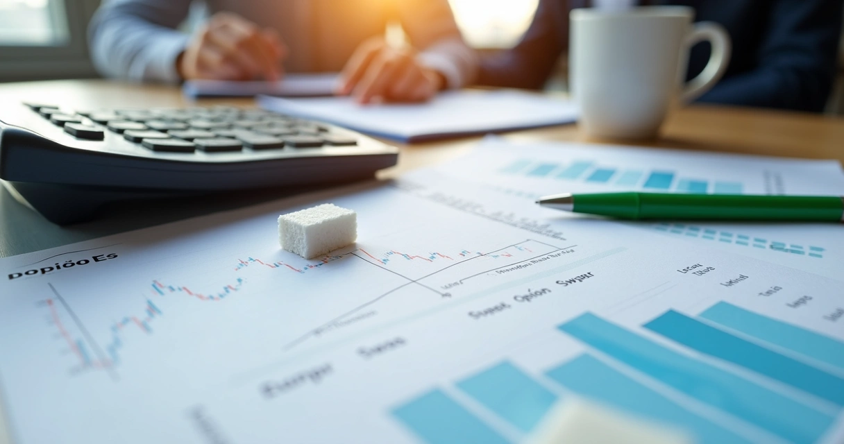Contratos, derivativos e opções para hedge de açúcar 