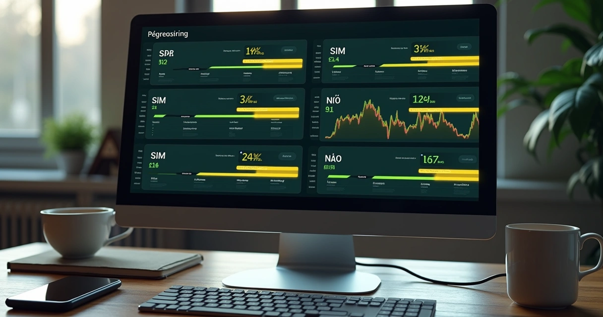 Representação gráfica de contratos de previsão em uma tela de computador