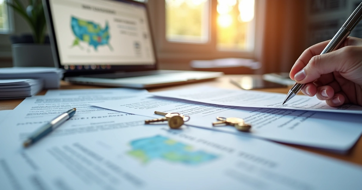 Mesa com contratos e repasses para proprietários 