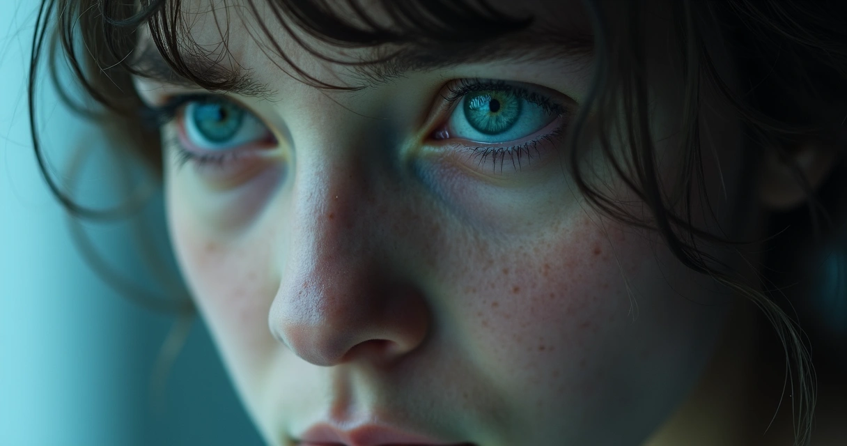 Rostro de una persona mostrando tensión controlando pensamientos 