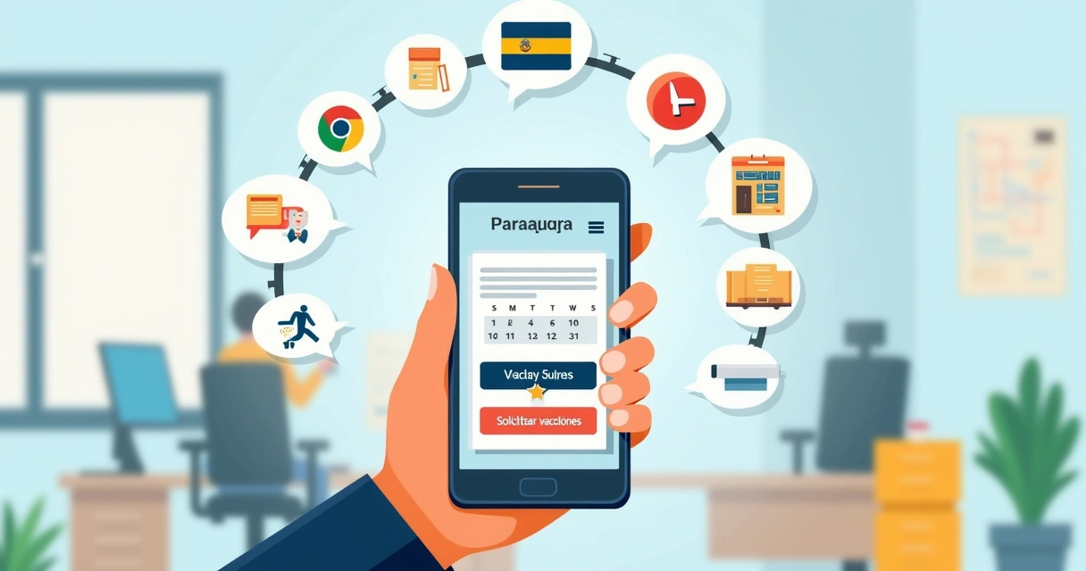 Interfaz digital de control de vacaciones en una aplicación móvil 