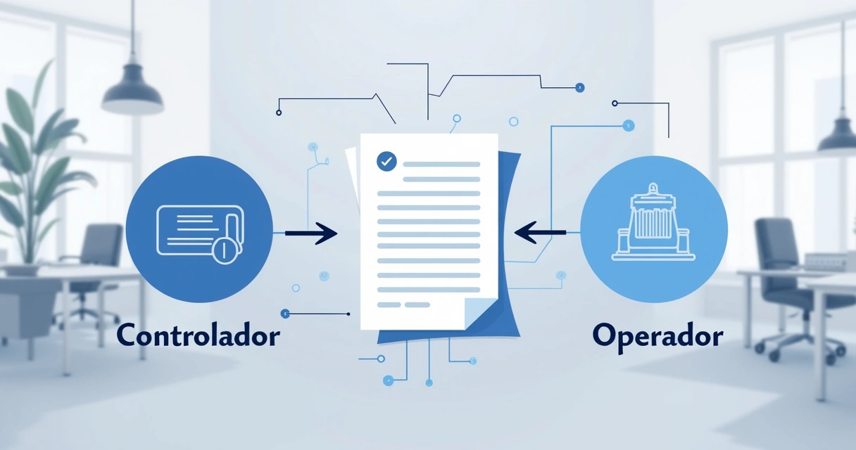 Contraktor | Cláusula LGPD: como incluir nos contratos da sua empresa Diagrama mostrando operador e controlador em contrato empresarial
