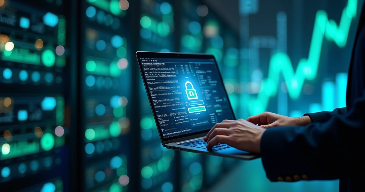 Tecnologia moderna protegendo informações financeiras 