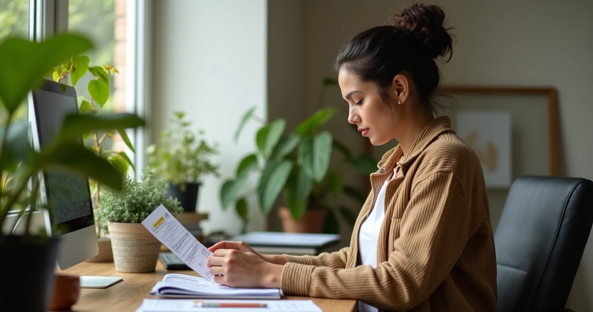 Pequeno empresário conferindo caixa em escritório pequeno 