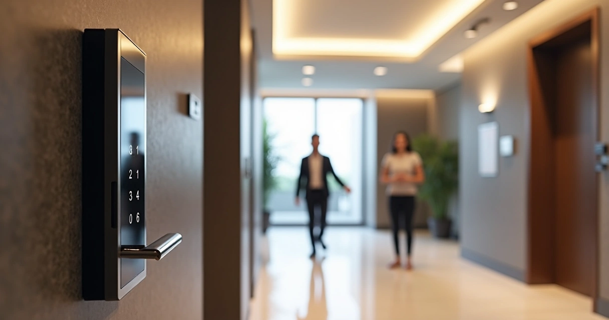 Painel de controle de acesso digital em condomínio residencial 