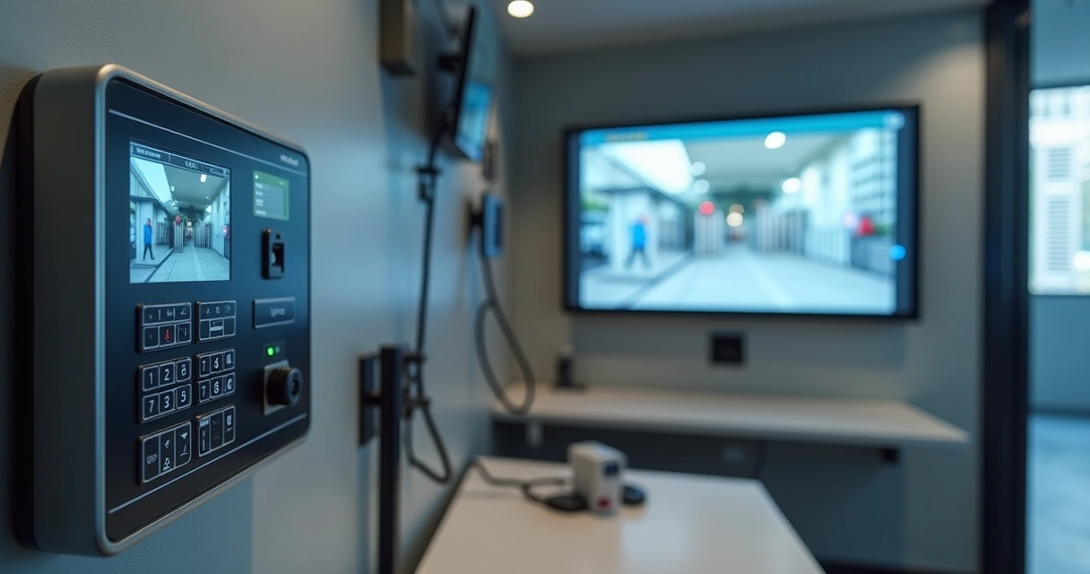 Painel de controle de acesso em portaria de condomínio 