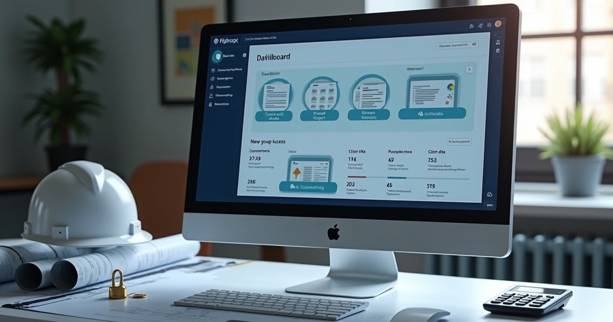 Painel digital com controle de acesso a documentos de obra 