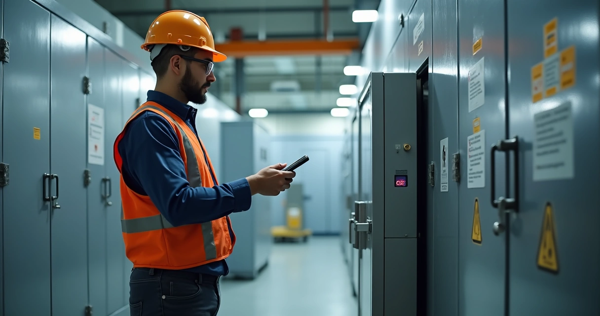Controle de acesso industrial com leitor digital e sinalização 