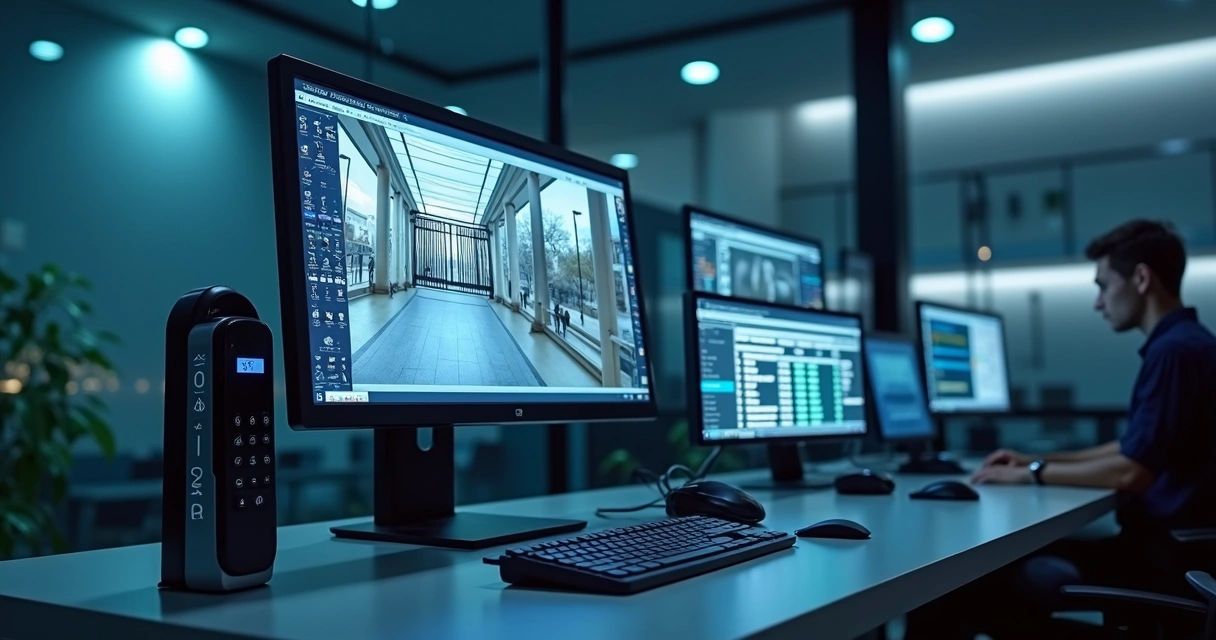 Tela de controle de acesso integrada a câmeras 