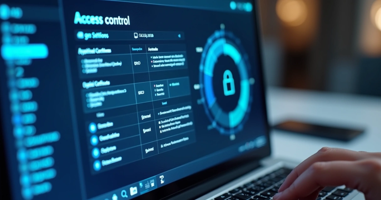 Tela de plataforma online exibindo controle de acesso e lista de certificados digitais 