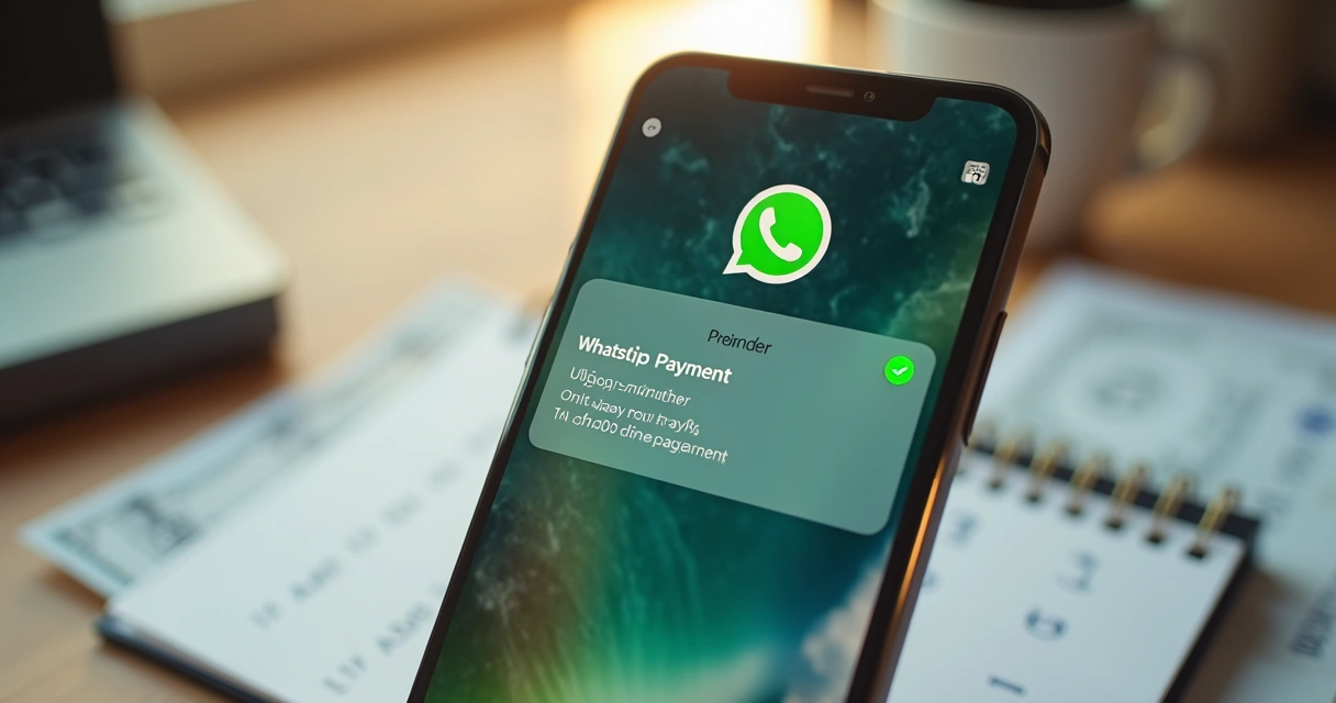 WhatsApp mostrando lembrete de pagamento 