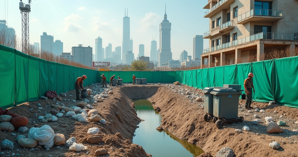 Barreiras de controle ambiental em obra civil