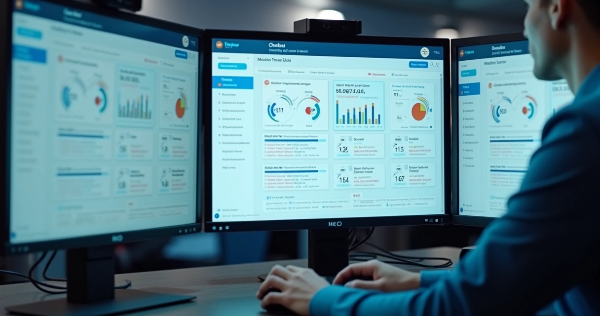Painel digital mostrando controle de fluxos de atendimento 