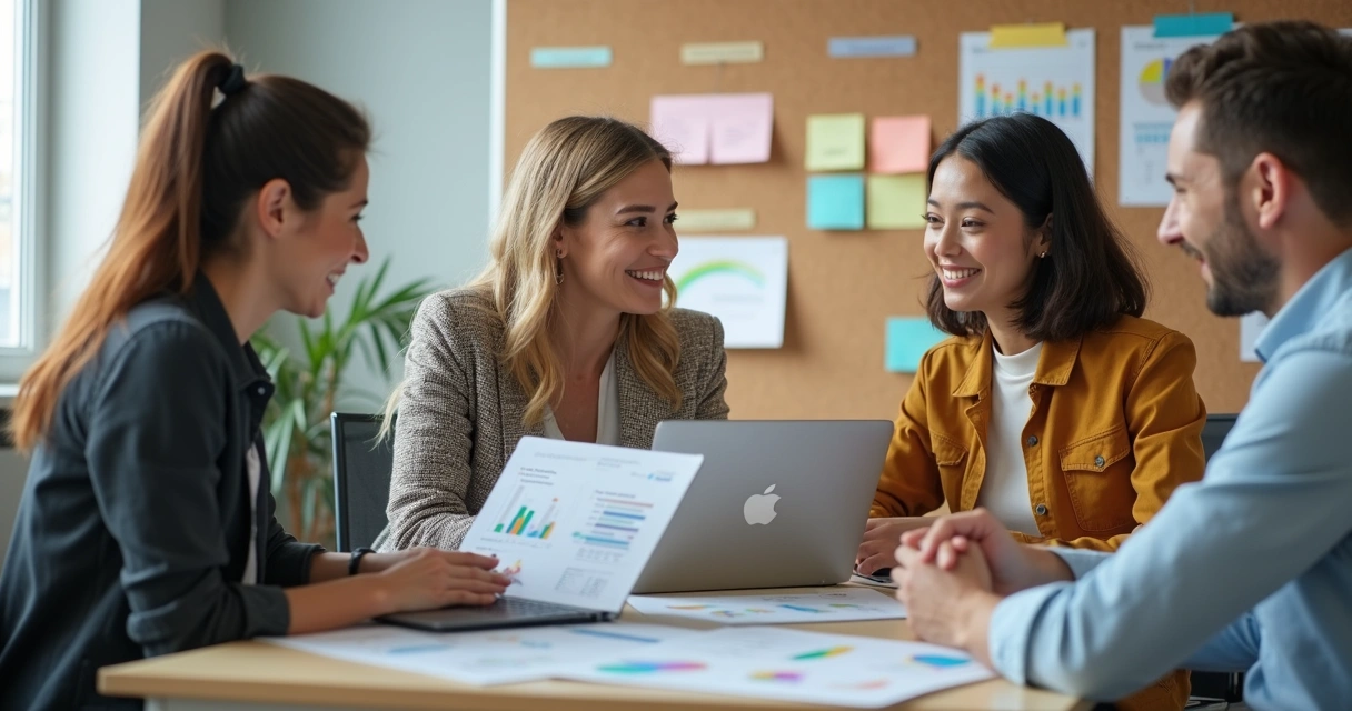 RH analisando planilhas de controle de benefícios junto a colaboradores 