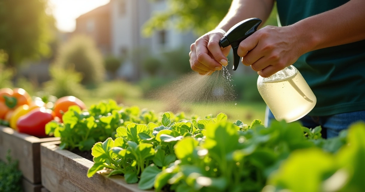 Aplicação de Bacillus thuringiensis em horta 