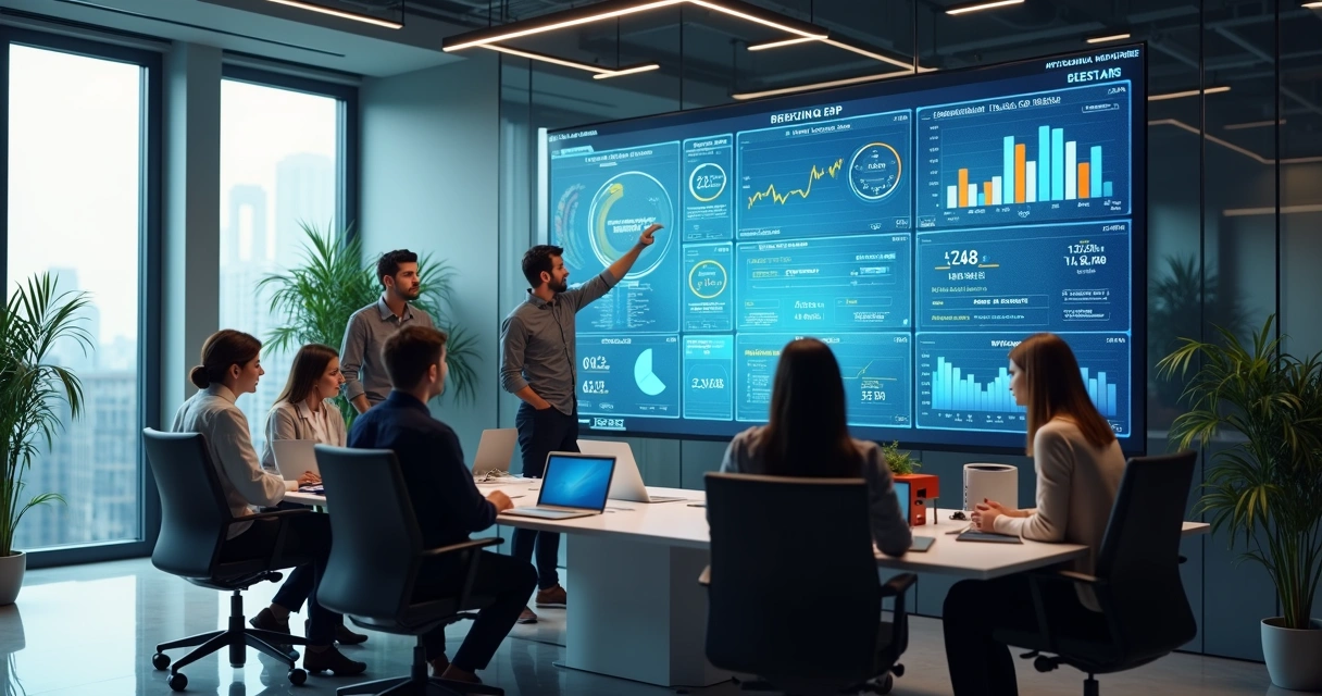Dashboard moderno exibindo controle centralizado de múltiplos CNPJs com gráficos e tabelas detalhadas 
