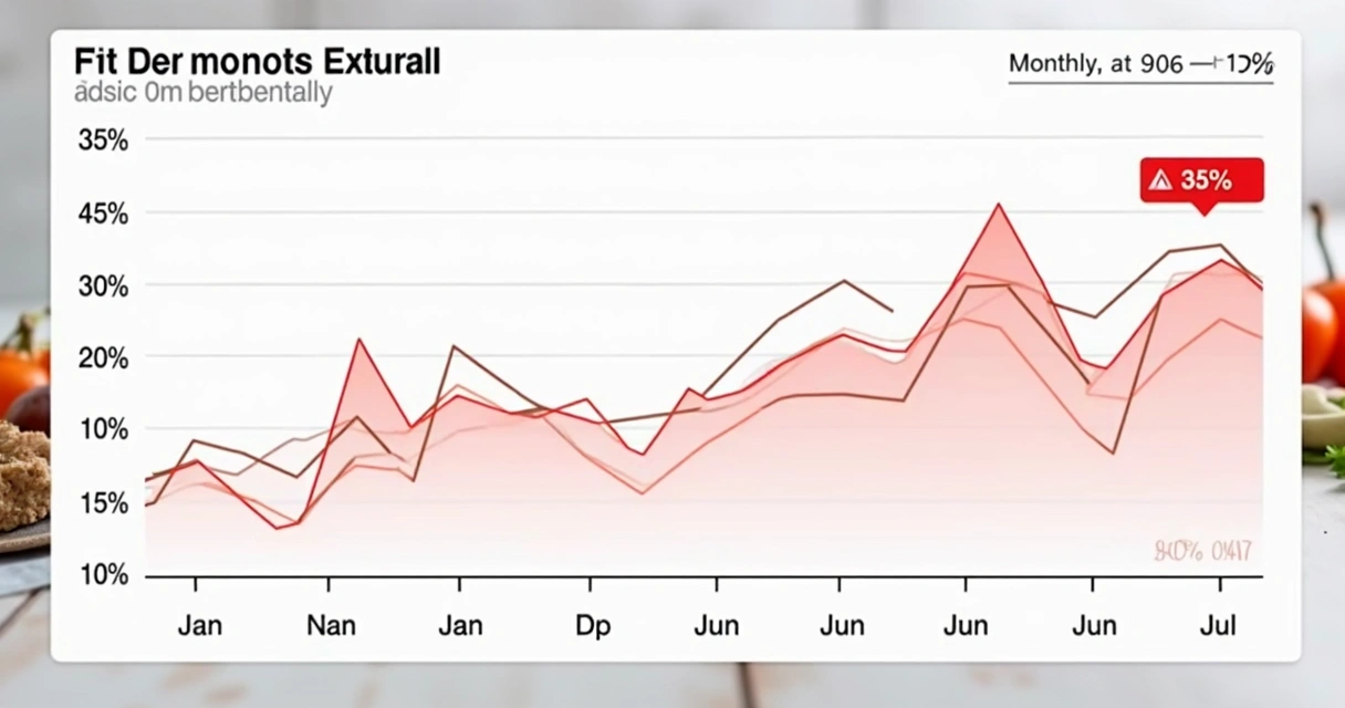 Gráfico mostrando evolução do CMV ao longo de seis meses em restaurante