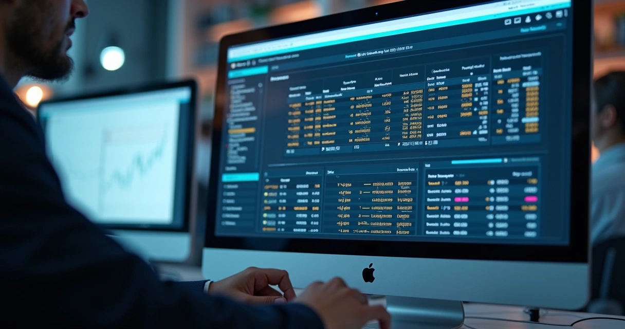 Tela de computador mostrando sistema ERP com relatórios de comissões de vendas por filial e vendedor 