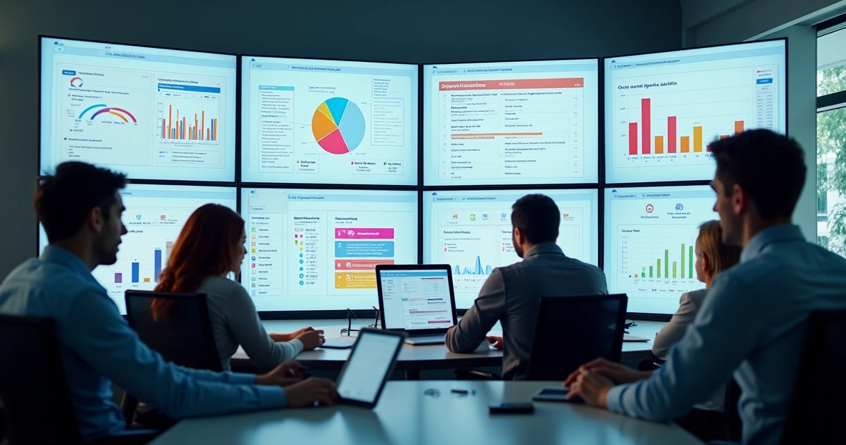 Tela de computador mostrando um dashboard de gestão de contratos imobiliários 