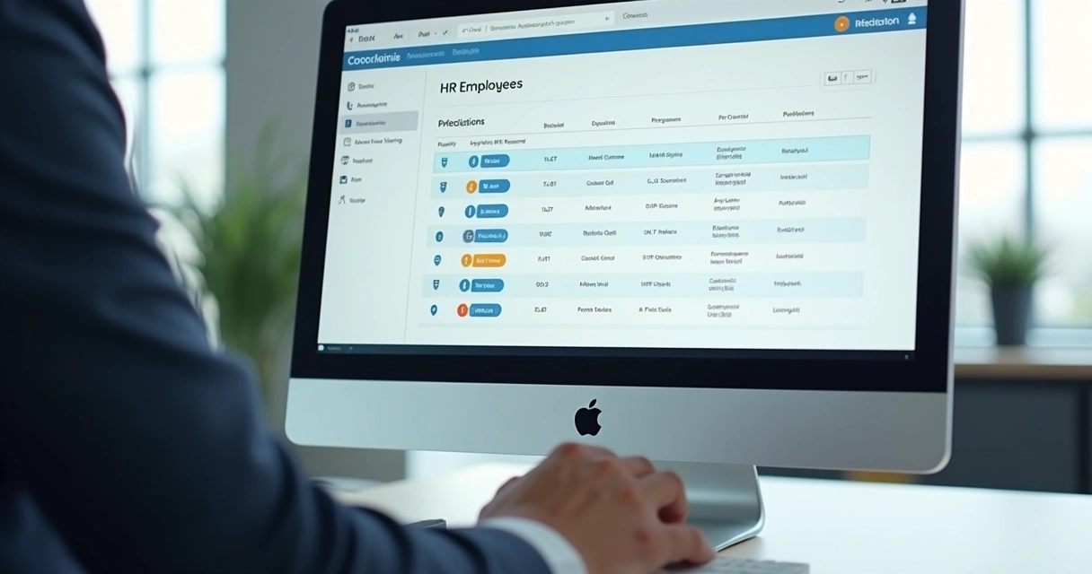 Tela de sistema mostrando controle de acesso de dados de funcionários 
